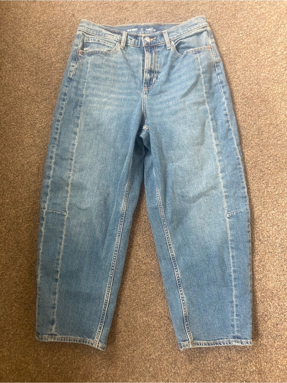OLD NAVY “Baggy Barre” High Rise Barrel Leg Jeans (10)